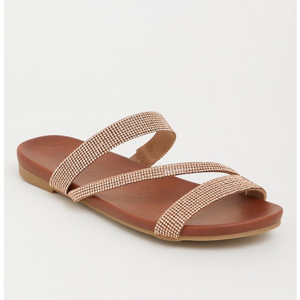 Rose gold rhinestone slides✨✨